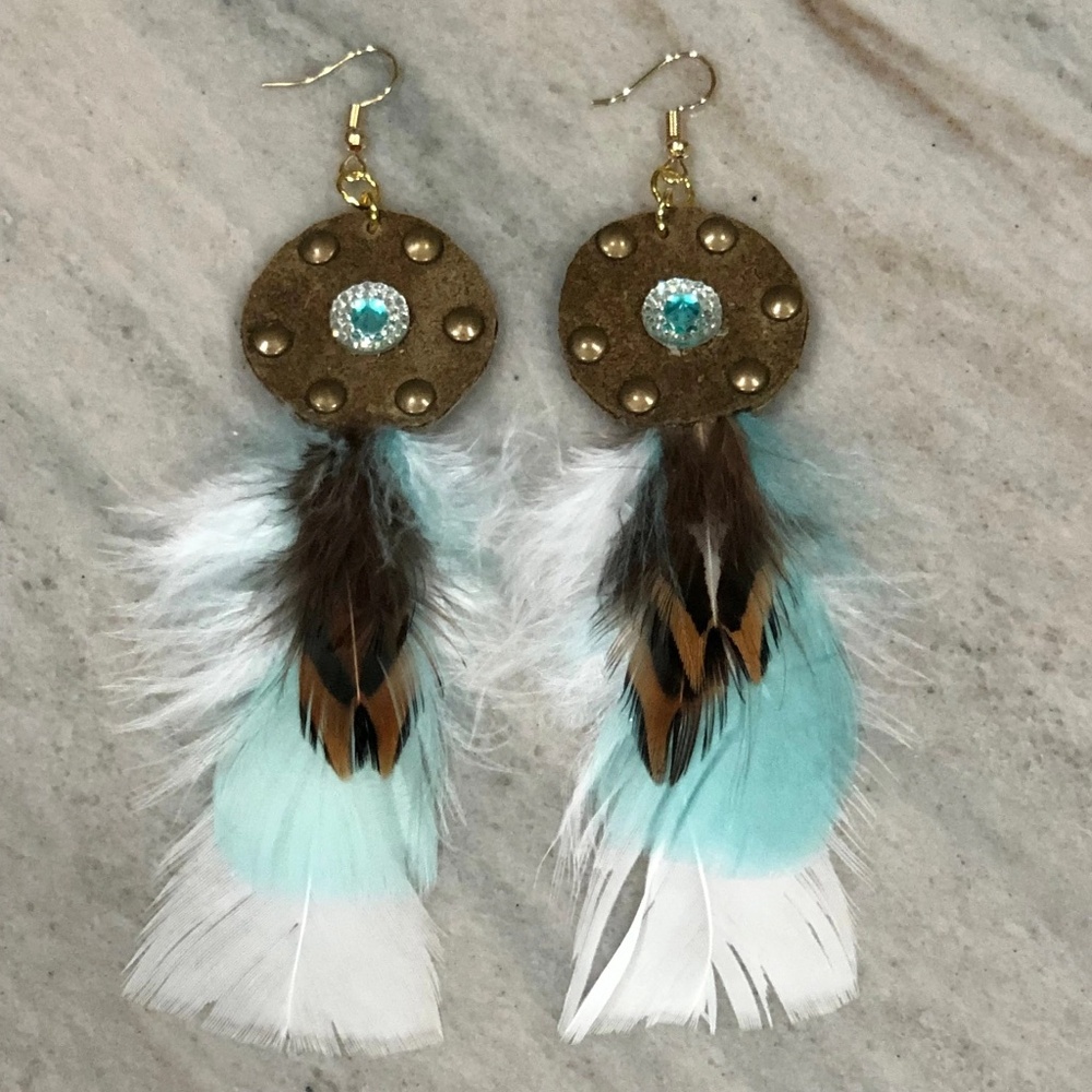 Native American Style Leather and Feather Necklace